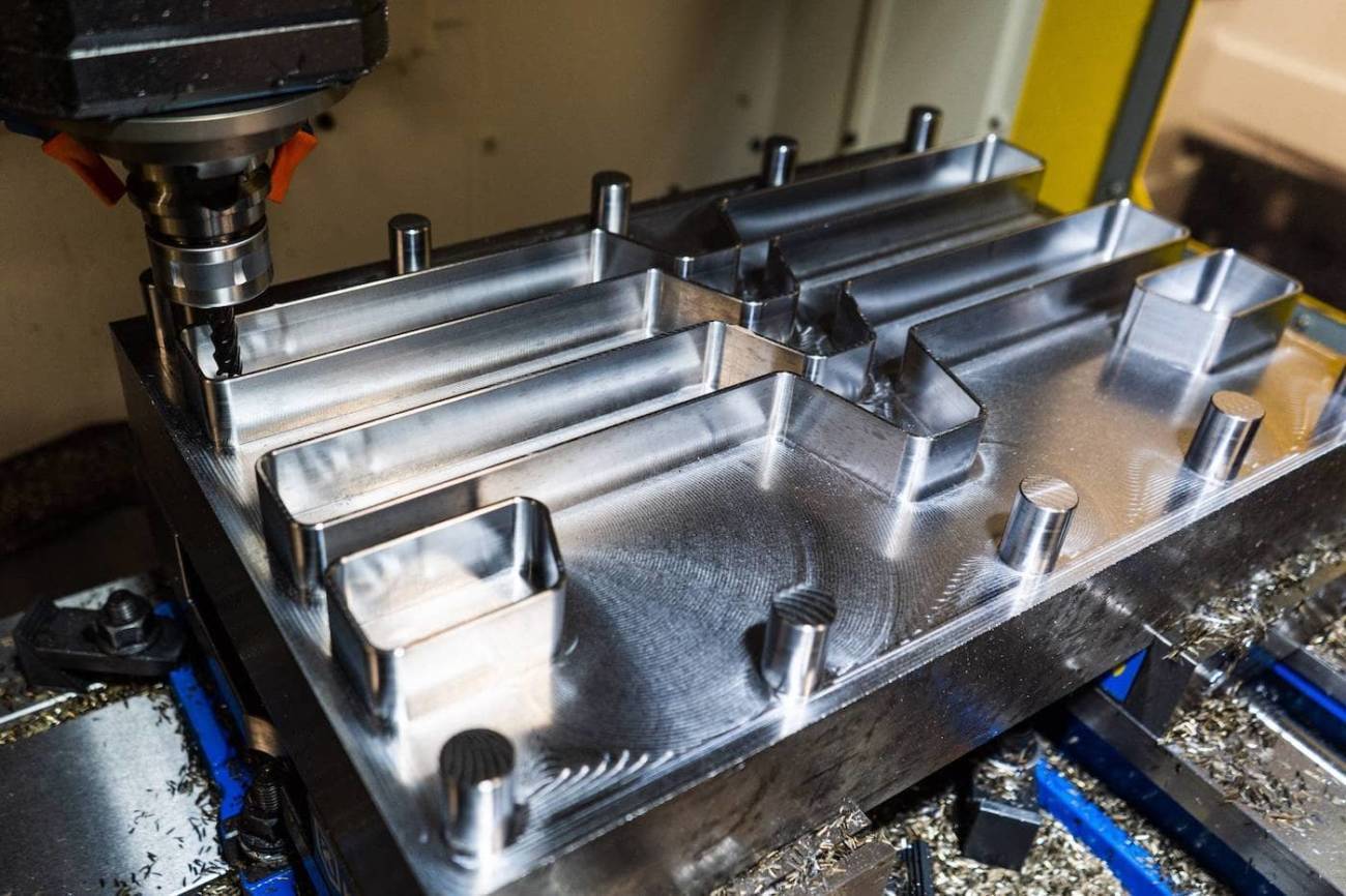 metal part being machined by a fanuc robodrill