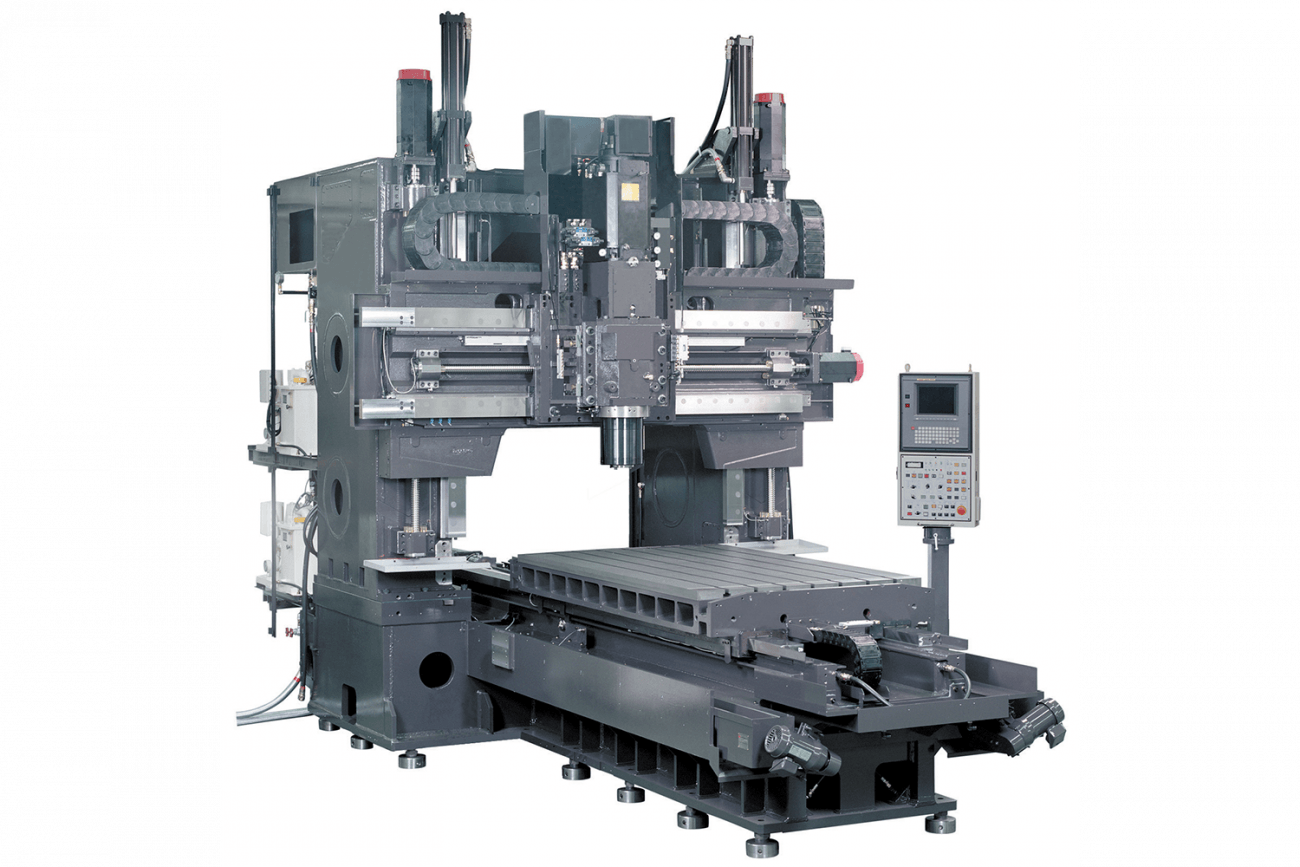 a pulled out view of the machinery inside the Yasda YBM Jig Borer used for cnc machining