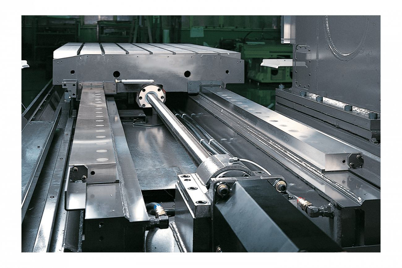 inside look at the enclosed space within the Yasda YBM Jig Borer used for cnc machining