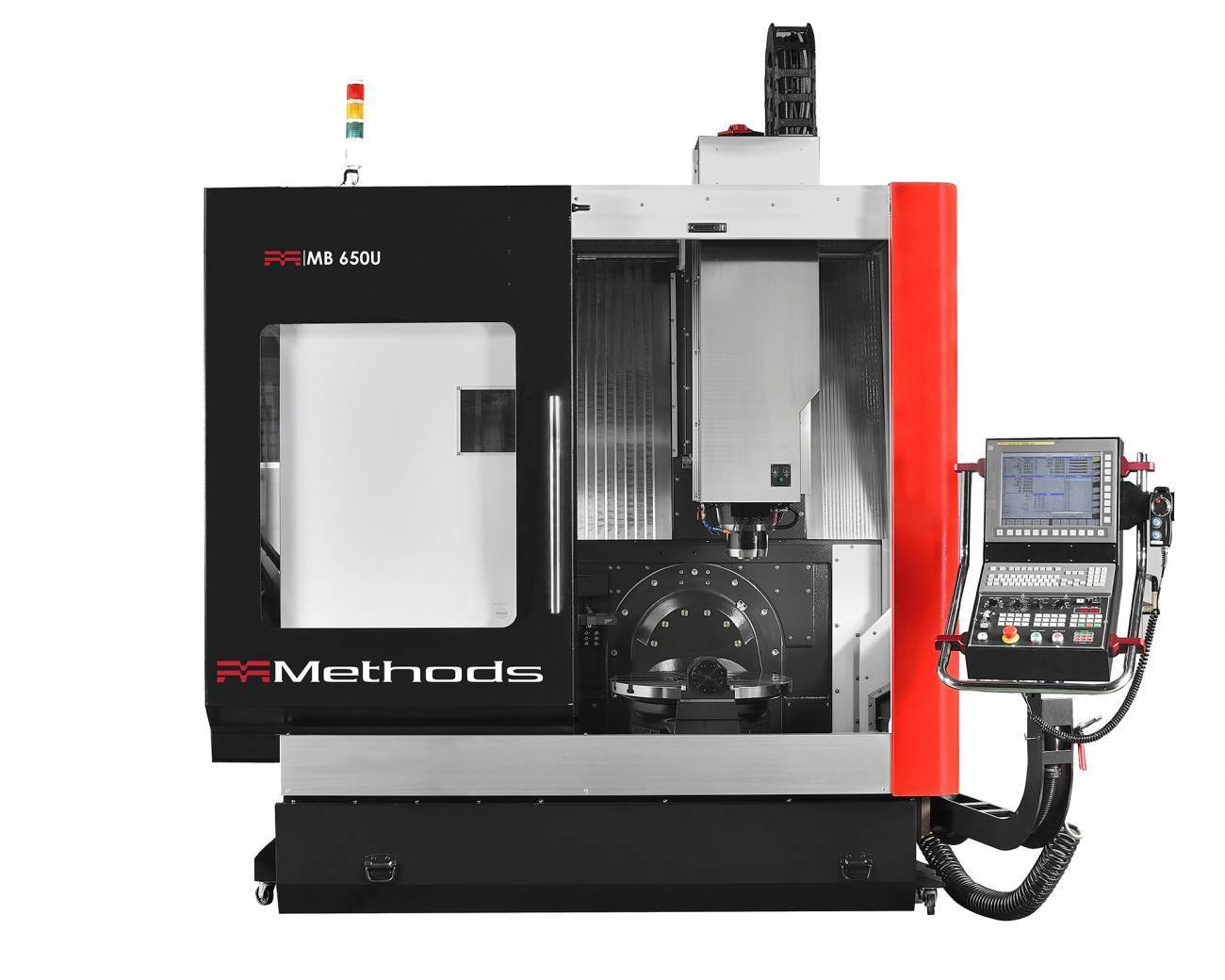 the MB 650U from Methods Machine Tools with front door slid open